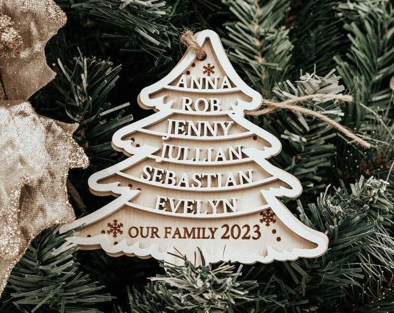 Thoughtful Wooden Family Christmas Ornaments With Last Name - Handmade Holiday Decor For Your Tree 2024