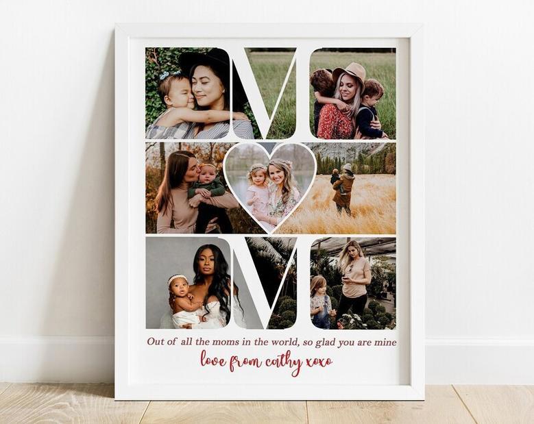 Heartfelt Mom Quote Canvas Photo Collage Gift For Mother's Day From Daughter - Custom Prints For Living Room