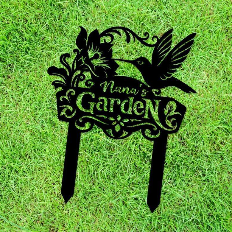 Charming Hummingbird Metal Sign For Grandma Nana's Outdoor Garden DéCor Gift