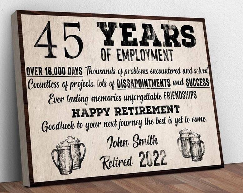 Thoughtful Personalized Retirement Canvas For Entryway - Rustic Distressed DéCor For Retirement Celebration