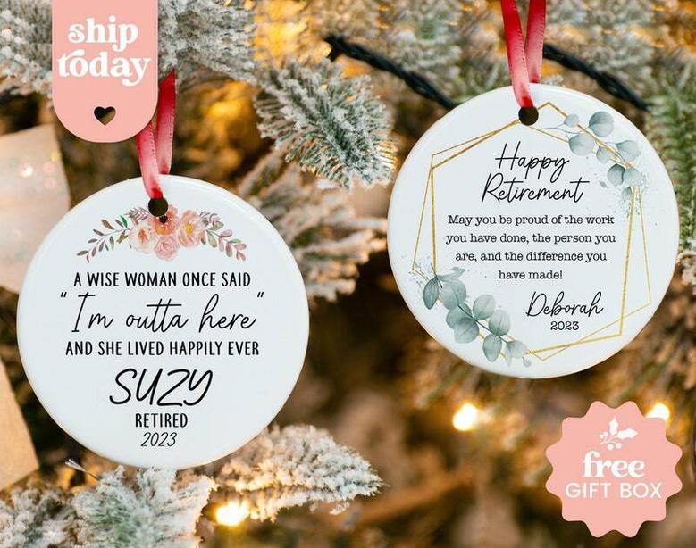 Heartfelt Retirement Ornament For 1st Christmas As Retiree Custom Name Gift