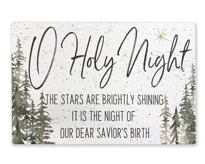 O Holy Night Christian Canvas For Farmhouse Christmas Mantel Decoration