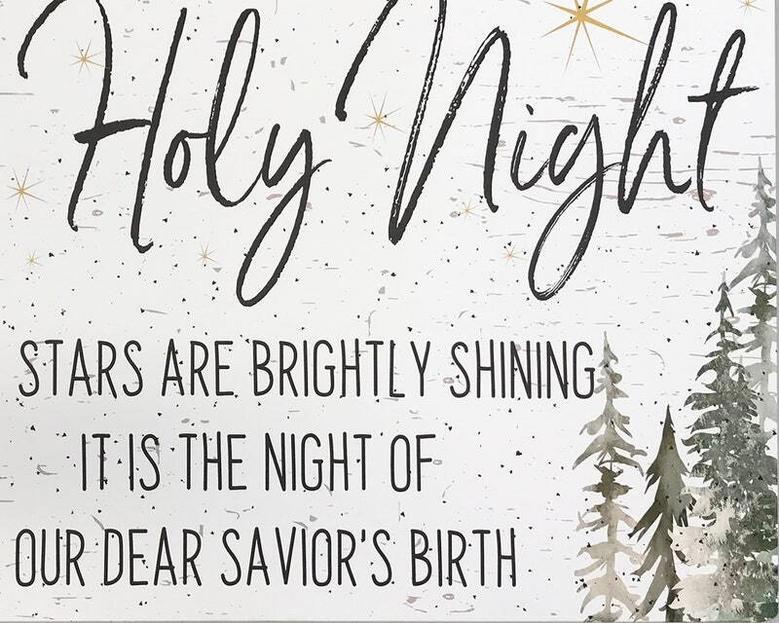 O Holy Night Christian Canvas For Farmhouse Christmas Mantel Decoration