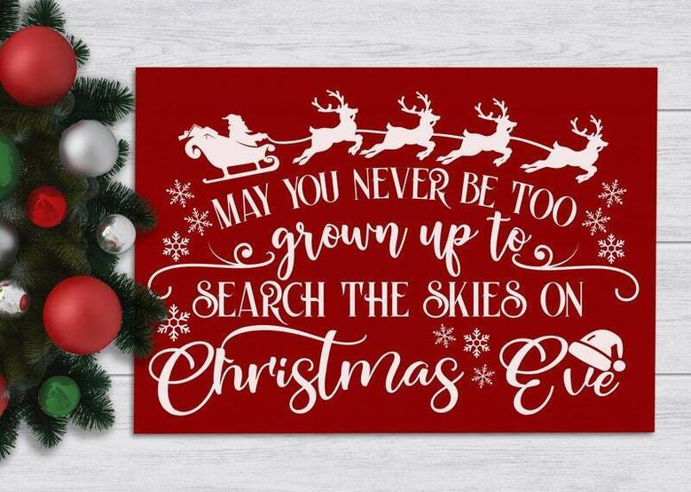 May You Never Be Too Grown Up Christmas Canvas - Red Holiday Decor For Living Room