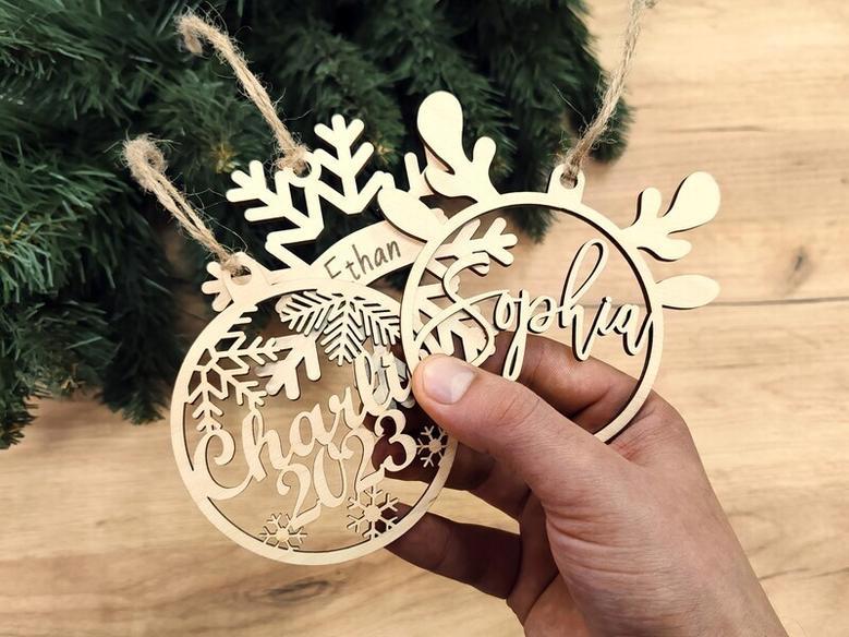 Customized Wood Ornament Decorations For Christmas Tree