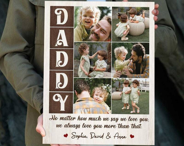 Personalized Best Dad Ever Canvas For Dad's Birthday - Thoughtful Gift From Daughter Or Son For Christmas