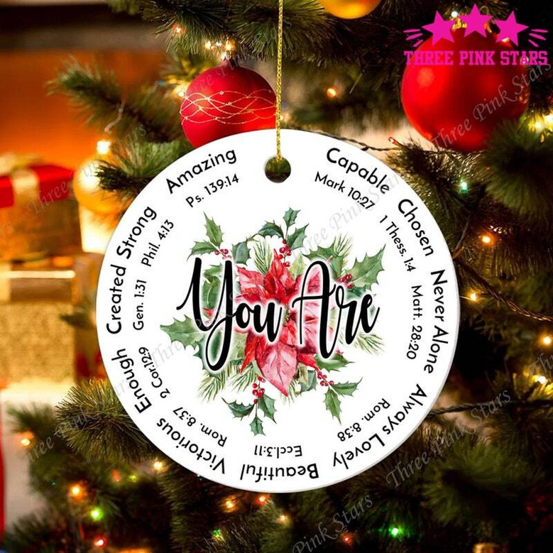 Personalized Christian Family Art Ornament For Religious Christmas Decor Gift