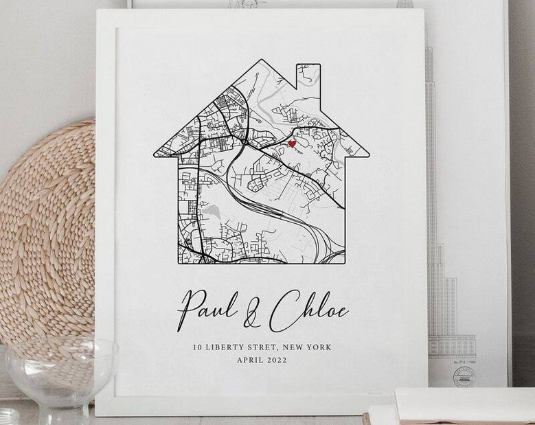 Thoughtful Housewarming Canvas With Custom Watercolor Home - Ideal New Home Or Christmas Gift