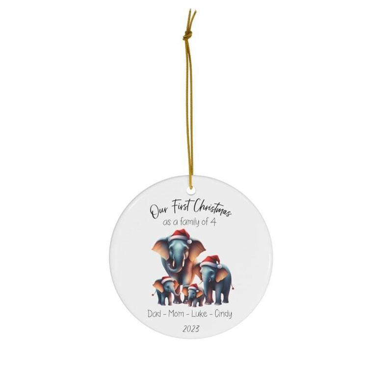 Personalized Elephant Family Ornament For First Christmas - A Thoughtful Milestone Gift