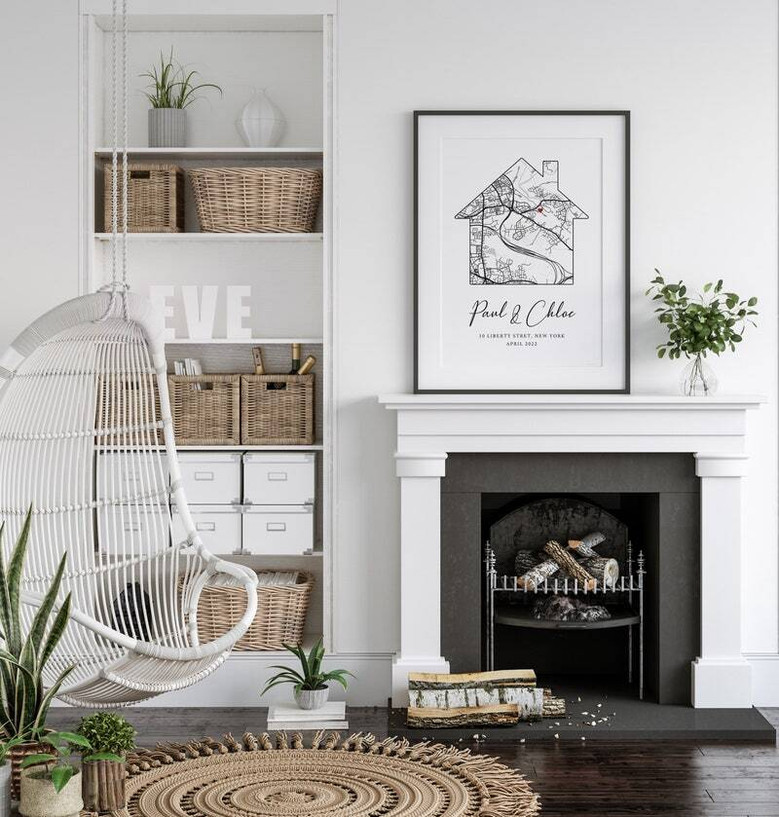 Personalized Watercolor Housewarming Canvas - New Home Gift Idea For Living Room Or Bedroom