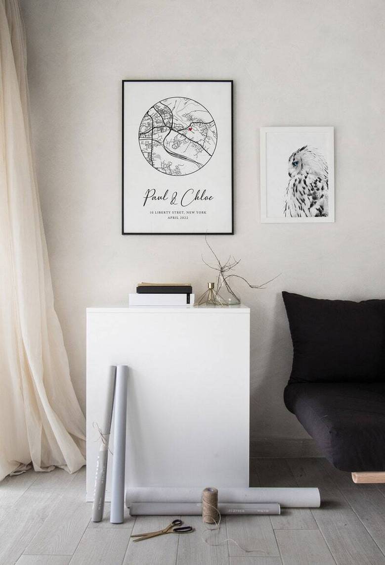 Personalized Watercolor Housewarming Canvas - New Home Gift Idea For Living Room Or Bedroom