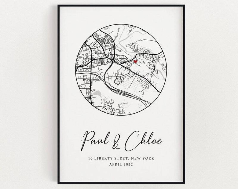 Personalized Watercolor Housewarming Canvas - New Home Gift Idea For Living Room Or Bedroom