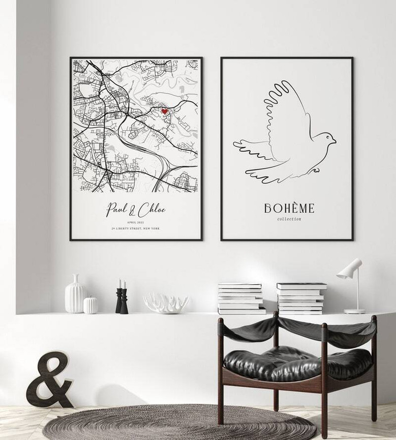 Personalized Watercolor Housewarming Canvas - New Home Gift Idea For Living Room Or Bedroom