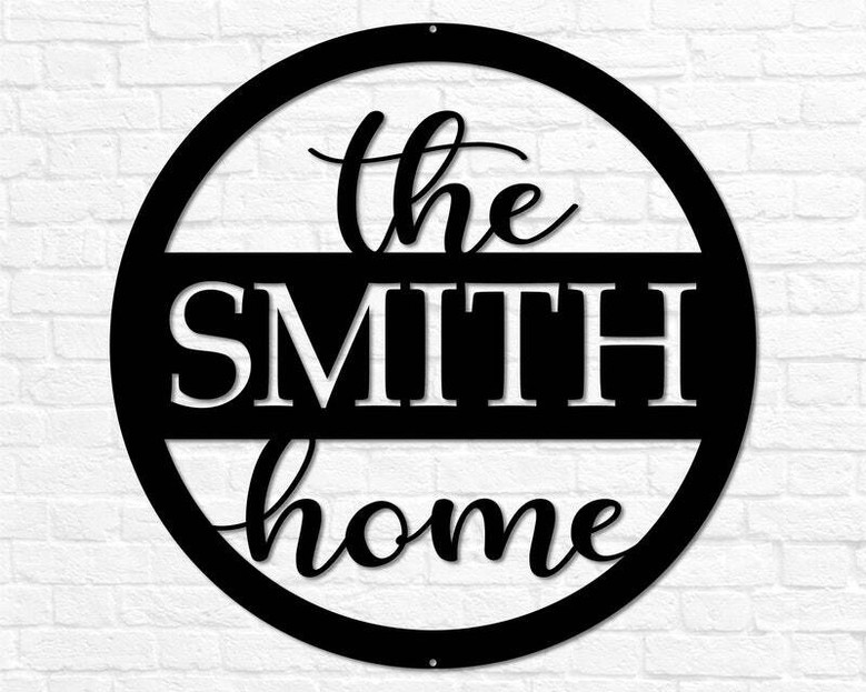 Custom Welcome Family Sign For Front Porch - Last Name Metal Decoration For Housewarming And Wedding Anniversary
