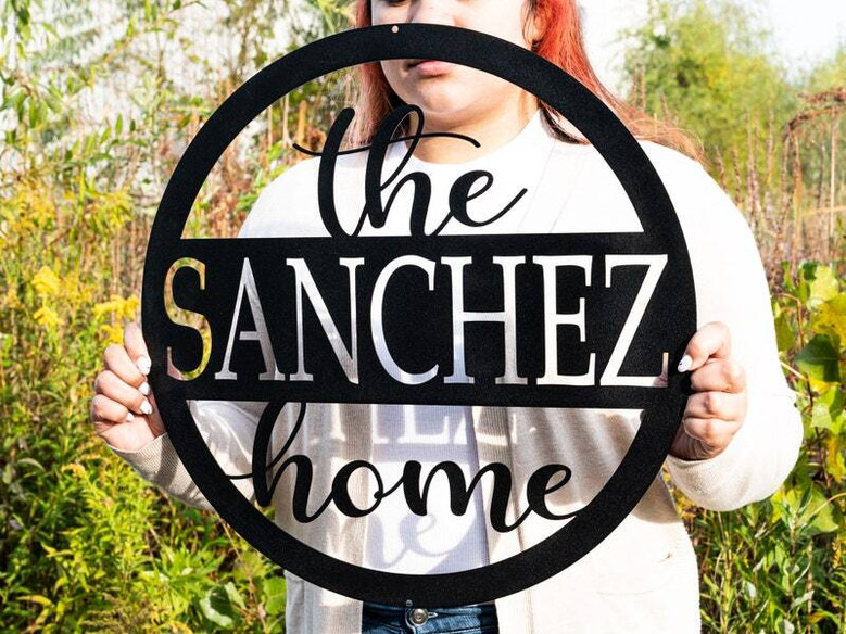 Custom Welcome Family Sign For Front Porch - Last Name Metal Decoration For Housewarming And Wedding Anniversary