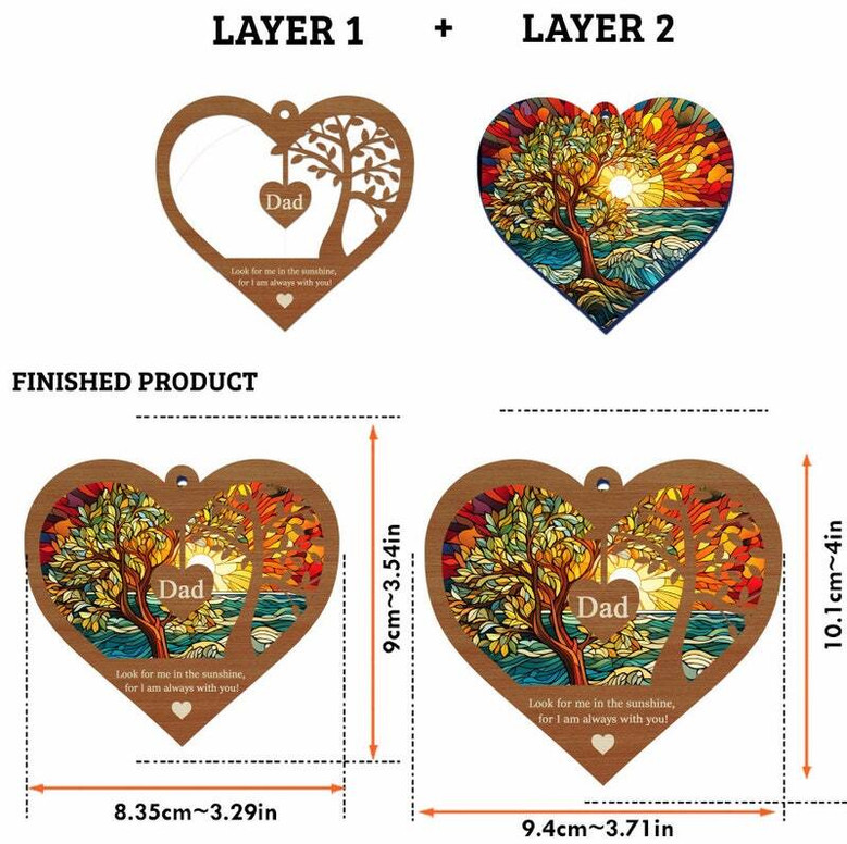 Heartfelt Memorial Suncatcher For Dad - Custom Remembrance Gift For Loss, Bereavement Sympathy Keepsake