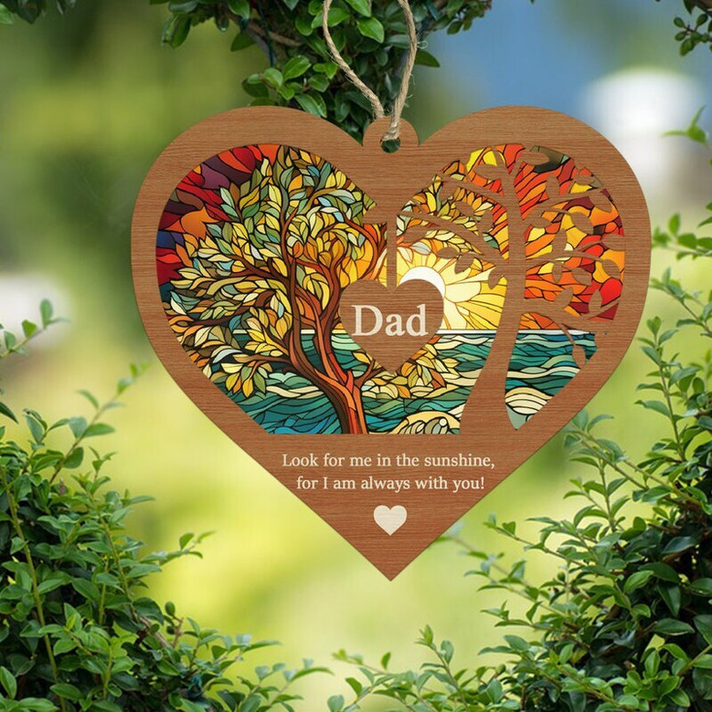 Heartfelt Memorial Suncatcher For Dad - Custom Remembrance Gift For Loss, Bereavement Sympathy Keepsake