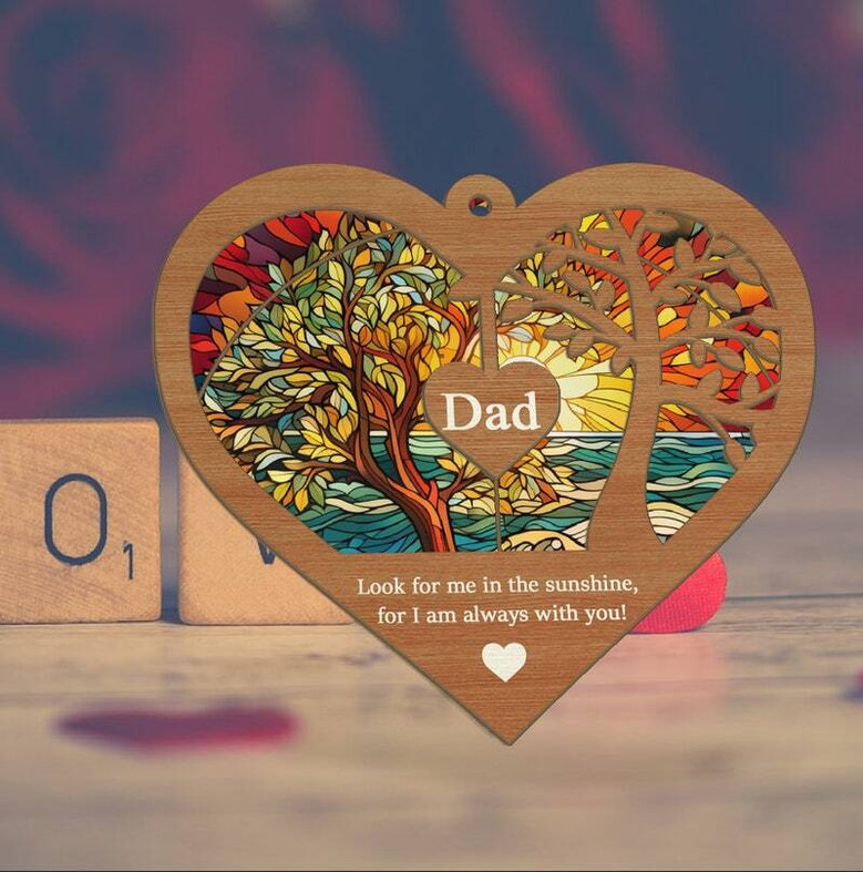 Heartfelt Memorial Suncatcher For Dad - Custom Remembrance Gift For Loss, Bereavement Sympathy Keepsake