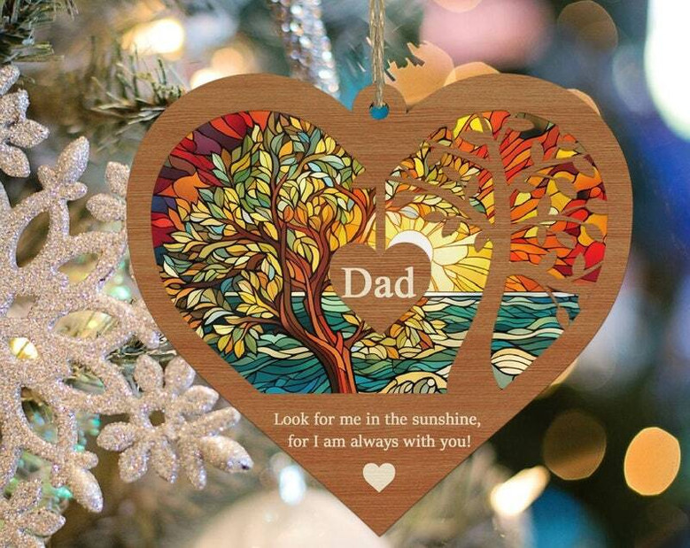 Heartfelt Memorial Suncatcher For Dad - Custom Remembrance Gift For Loss, Bereavement Sympathy Keepsake