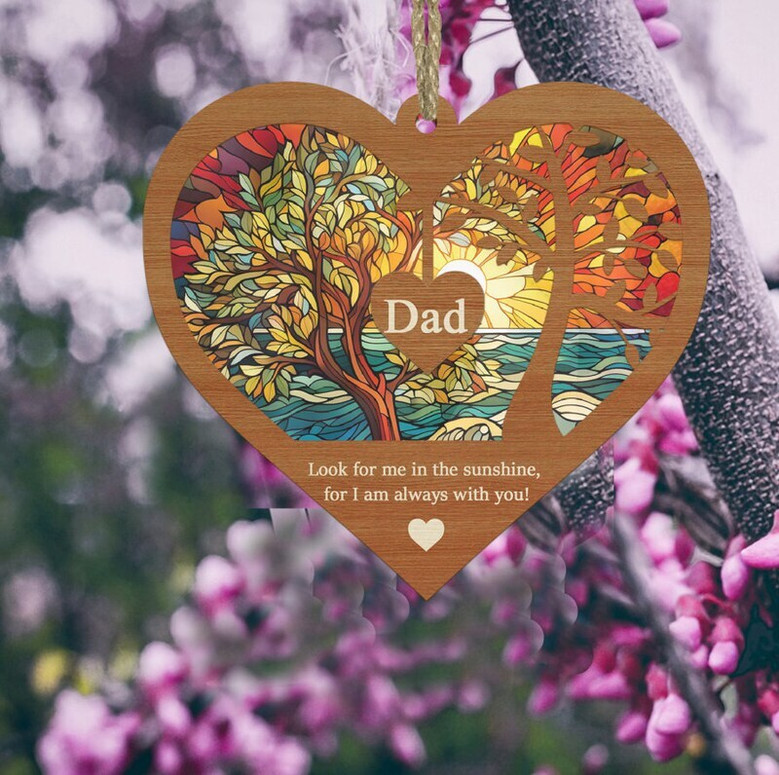Heartfelt Memorial Suncatcher For Dad - Custom Remembrance Gift For Loss, Bereavement Sympathy Keepsake
