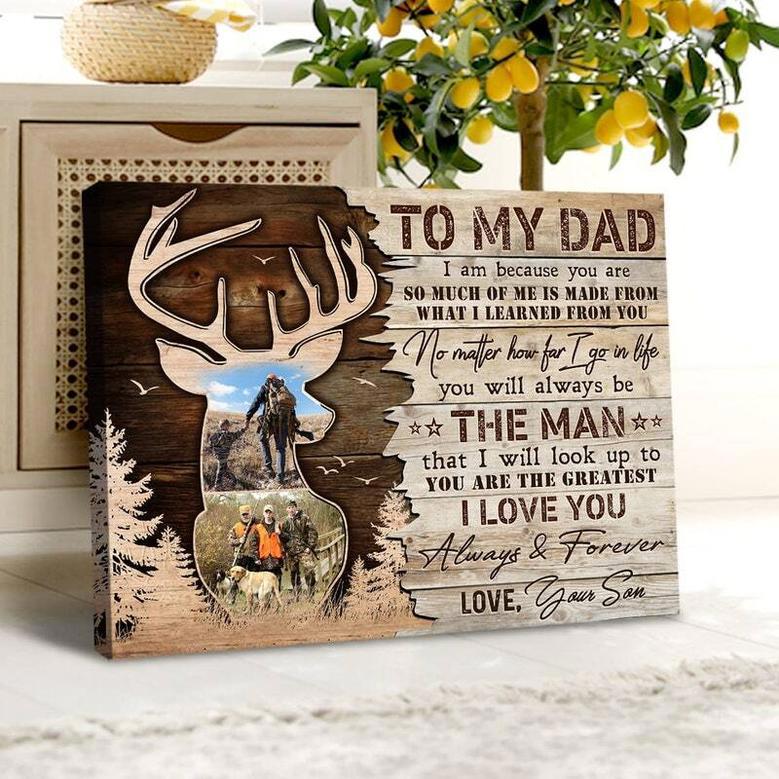 Thoughtful Dad Memorial Deer Canvas Wall Art For Hunter Dad Or Grandfather On Father's Day