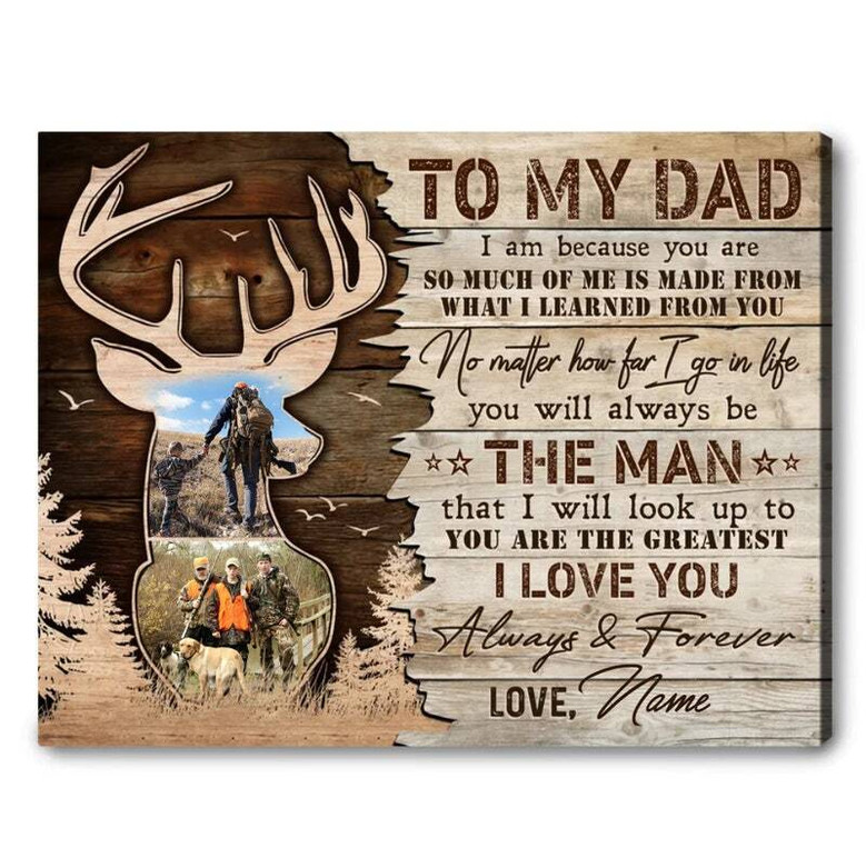 Thoughtful Dad Memorial Deer Canvas Wall Art For Hunter Dad Or Grandfather On Father's Day