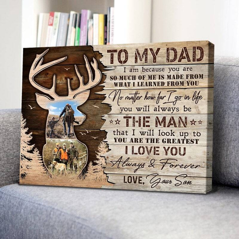 Thoughtful Dad Memorial Deer Canvas Wall Art For Hunter Dad Or Grandfather On Father's Day