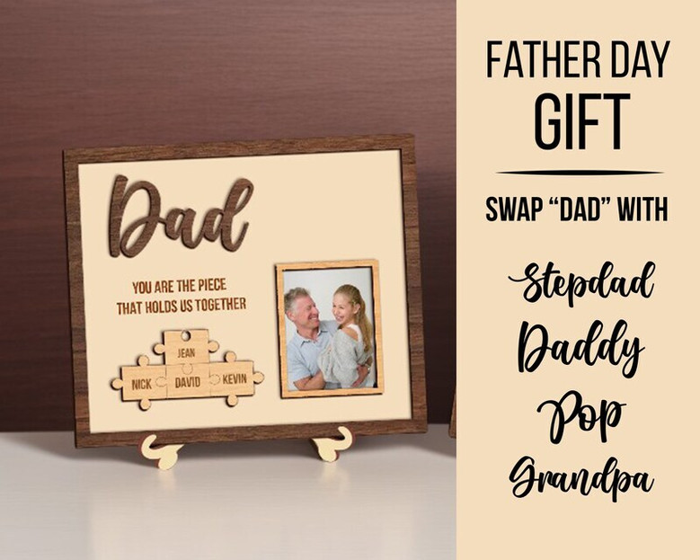 Personalized Dad Puzzle Wood Sign For Father's Day - Touching Home DéCor Gift