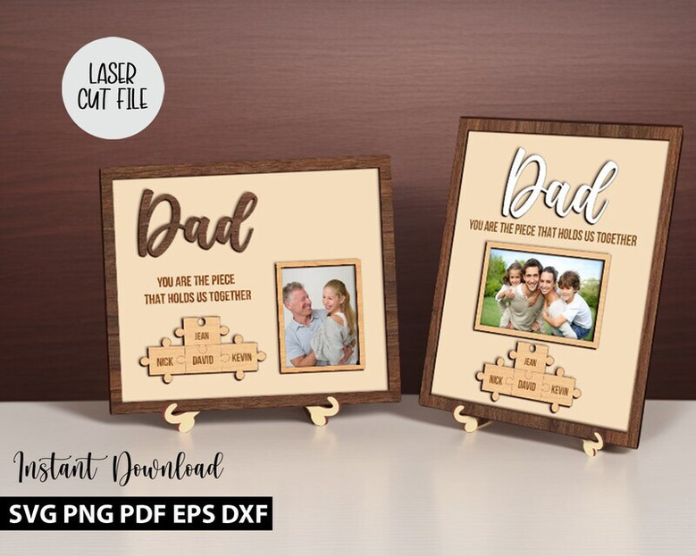 Personalized Dad Puzzle Wood Sign For Father's Day - Touching Home DéCor Gift