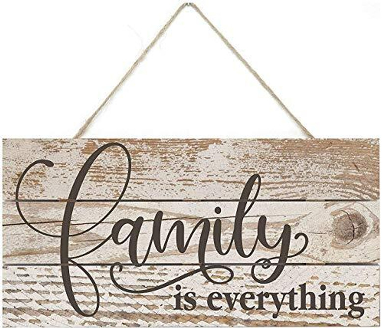 Touching Rustic Wooden Plank Sign - Family Is Everything DéCor For Living Room