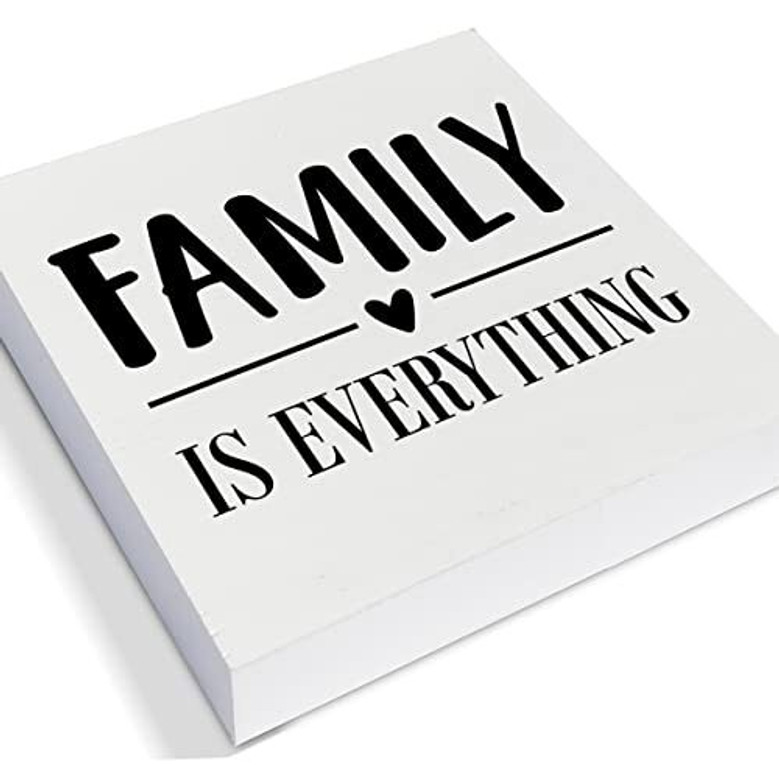 Family Is Everything Inspirational Wooden Box Sign For Living Room Or Bedroom Rustic Family Home Decor