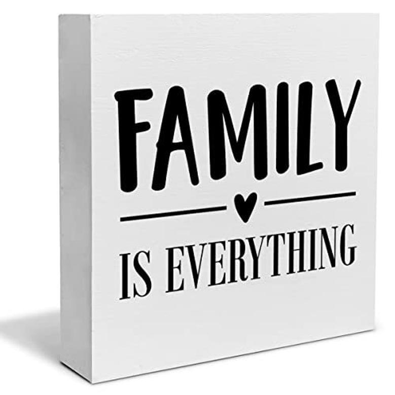 Family Is Everything Inspirational Wooden Box Sign For Living Room Or Bedroom Rustic Family Home Decor