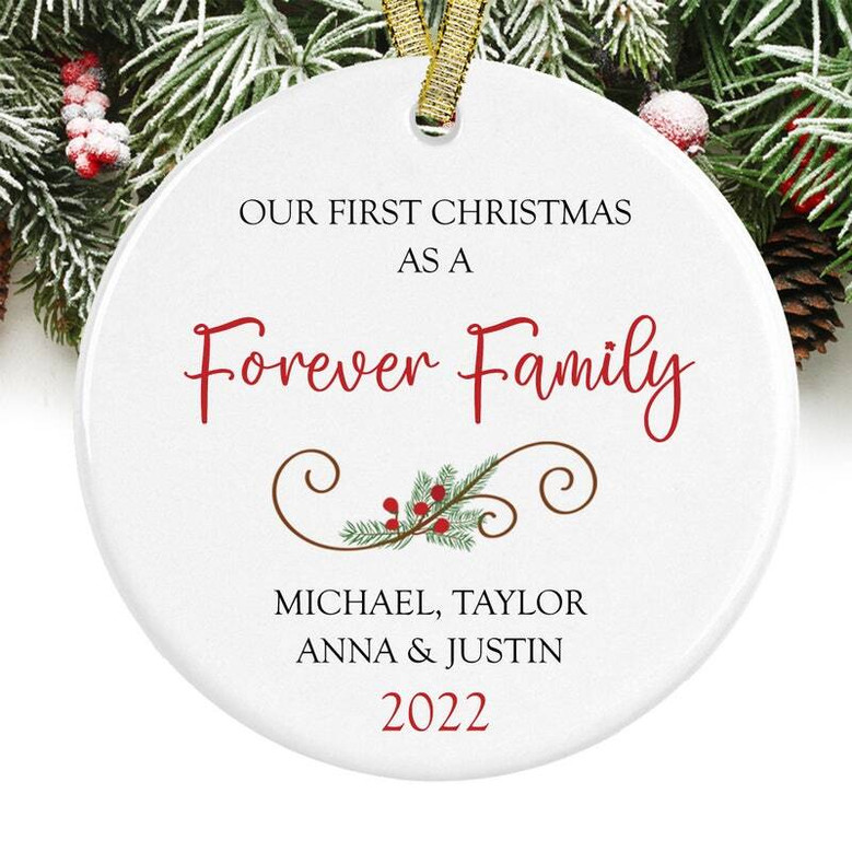 Family Is Forever Ornament - Touching Adoption Gift For Married Couples With Gift Box - Christmas DéCor