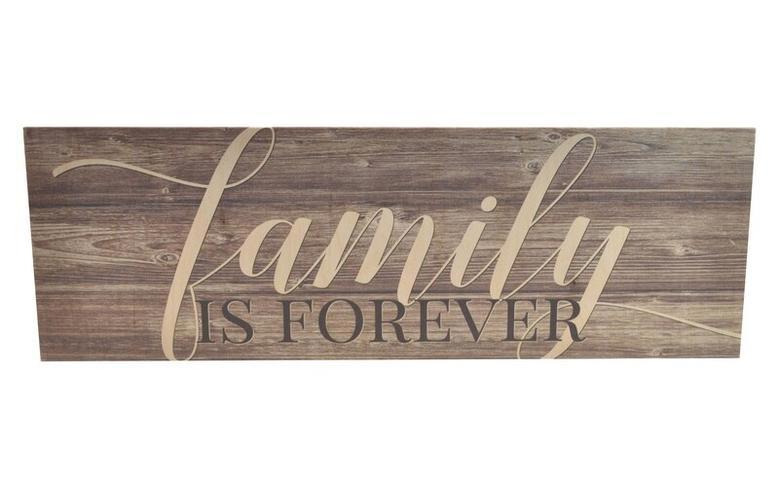 Family Is Forever Farmhouse Style Wood Sign - Rustic Home DéCor For Living Room