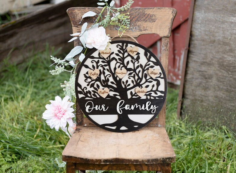 Thoughtful Family Like Branches Sign For Grandma - Personalized Wood Decor For Christmas And Anniversary Gift