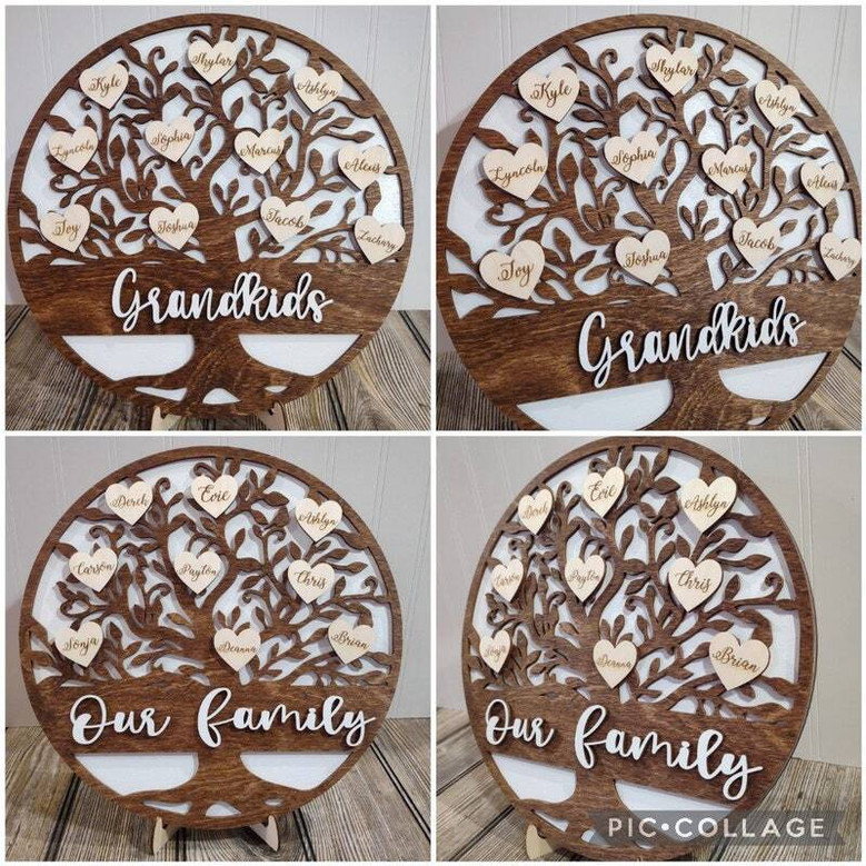Thoughtful Family Like Branches Sign For Grandma - Personalized Wood Decor For Christmas And Anniversary Gift