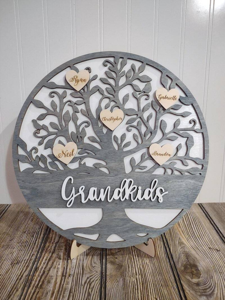 Thoughtful Family Like Branches Sign For Grandma - Personalized Wood Decor For Christmas And Anniversary Gift