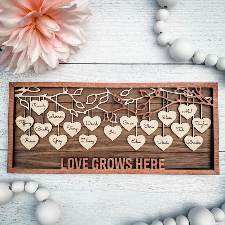 Thoughtful Family Like Branches Wood Sign Personalized Mother's Day Keepsake Gift For Living Room