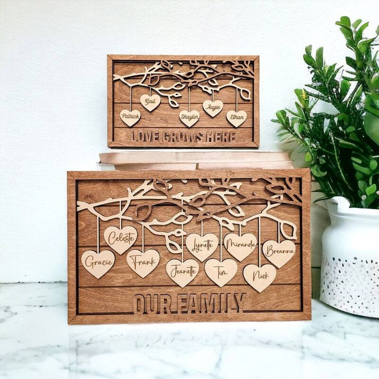 Thoughtful Family Like Branches Wood Sign Personalized Mother's Day Keepsake Gift For Living Room