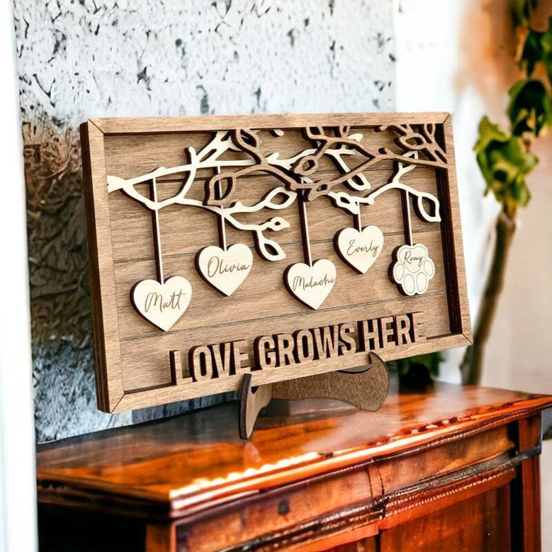 Thoughtful Family Like Branches Wood Sign Personalized Mother's Day Keepsake Gift For Living Room