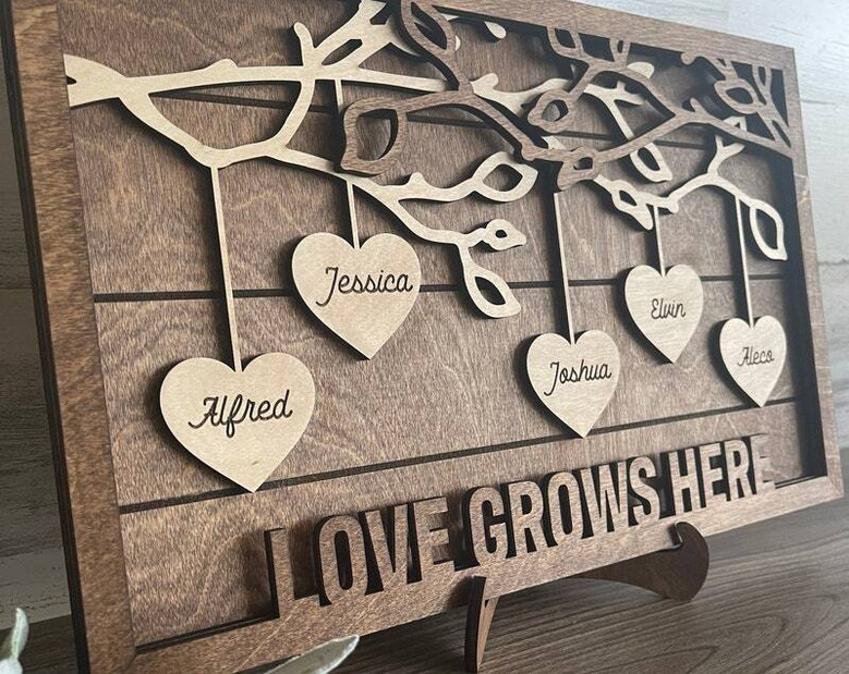 Thoughtful Family Like Branches Wood Sign Personalized Mother's Day Keepsake Gift For Living Room