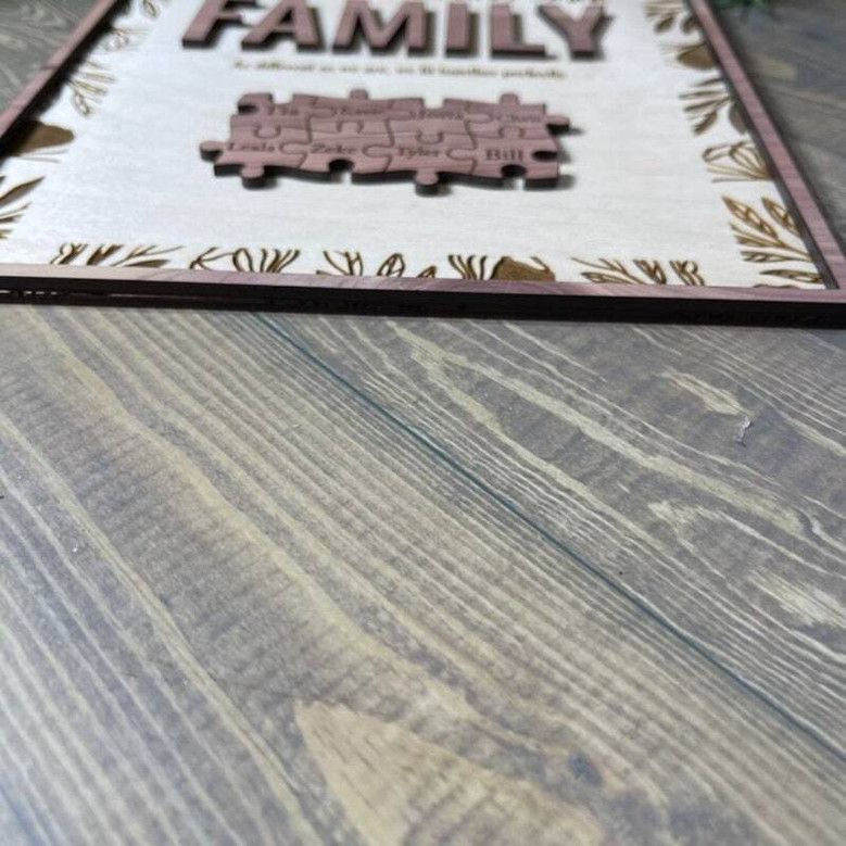 Custom Family Puzzle Wood Sign For Mother’s Day - Heartfelt Piece That Holds Us Together DéCor