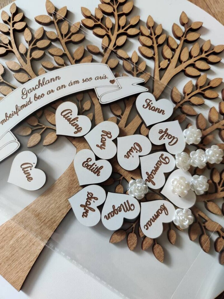 Personalized Family Tree Wood Sign Lazered With Love For Living Room Decor