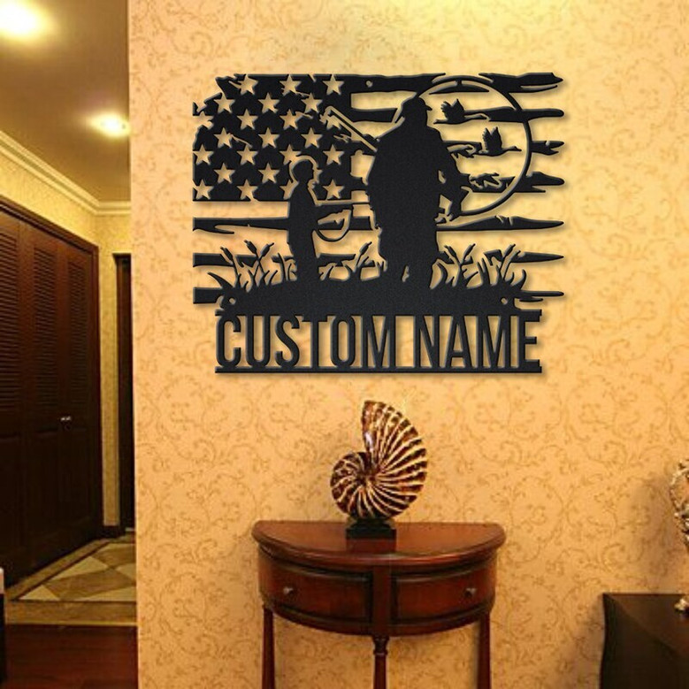 Personalized Dad And Son Hunter Metal Sign - Thoughtful Father's Day Gift For Outdoor DéCor