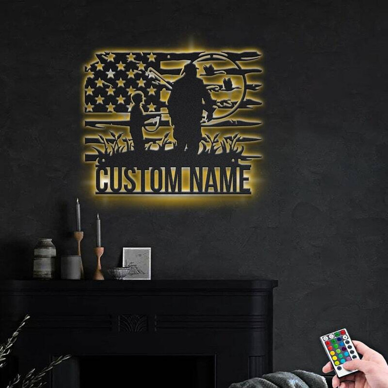 Personalized Dad And Son Hunter Metal Sign - Thoughtful Father's Day Gift For Outdoor DéCor