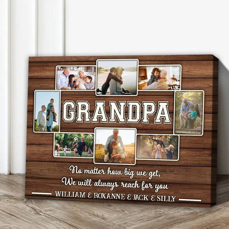 Thoughtful Grandpa Memorial Art Canvas With Custom Photo For Father's Day - Cherished Keepsake For Dad Or Grandpa