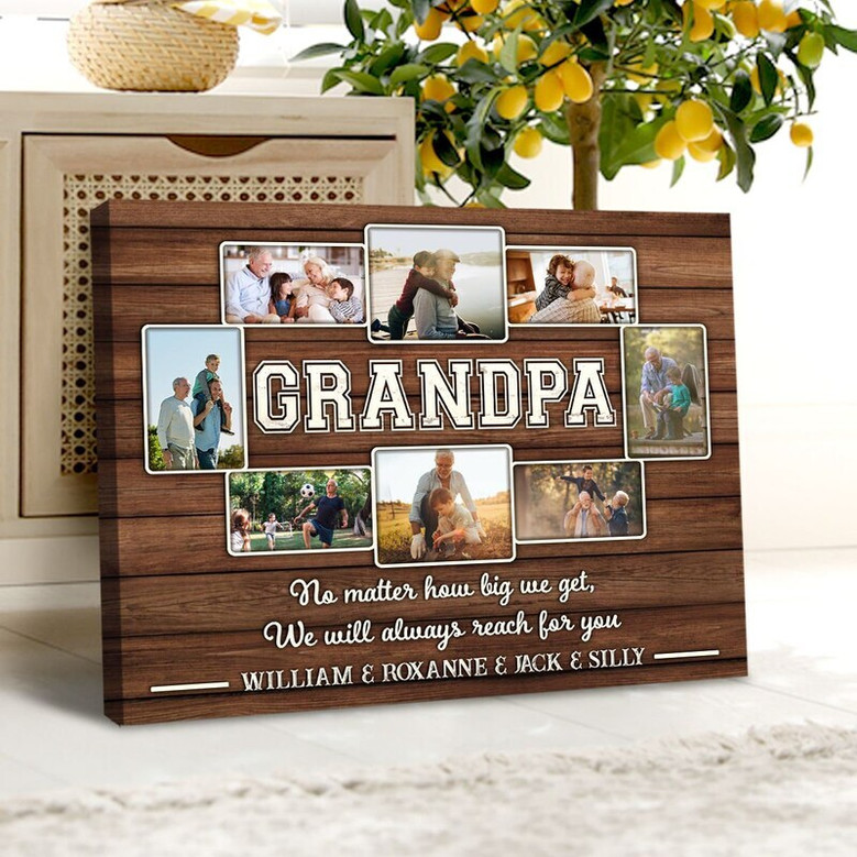 Thoughtful Grandpa Memorial Art Canvas With Custom Photo For Father's Day - Cherished Keepsake For Dad Or Grandpa
