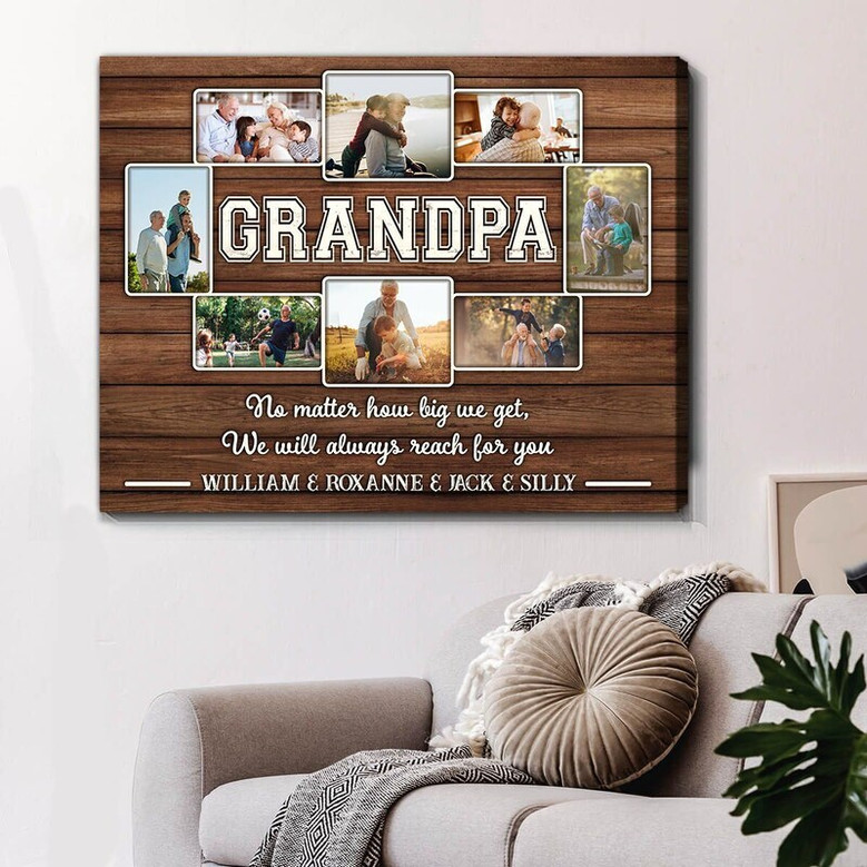 Thoughtful Grandpa Memorial Art Canvas With Custom Photo For Father's Day - Cherished Keepsake For Dad Or Grandpa