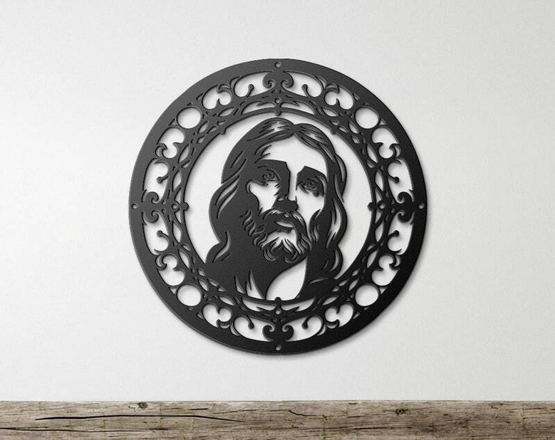 Personalized Jesus Portrait Metal Sign For Christian Milestone Gifts - Baptism, Easter, Christmas, Spiritual Art