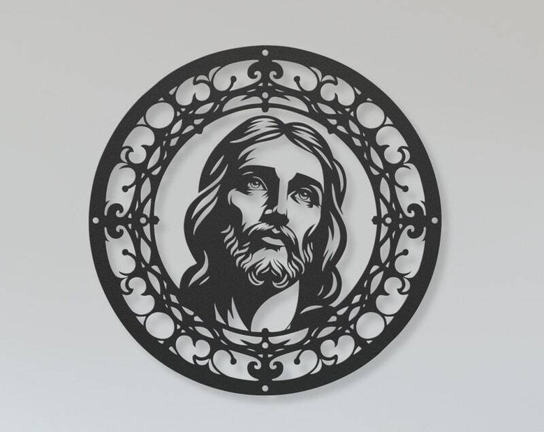 Personalized Jesus Portrait Metal Sign For Christian Milestone Gifts - Baptism, Easter, Christmas, Spiritual Art